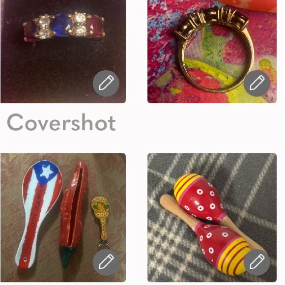 Gold tone Sterling 925🇺🇸ring 7stone Sz9+Puerto🇵🇷Rico 3-piece set+4.5”maracas set - Picture 17 of 17